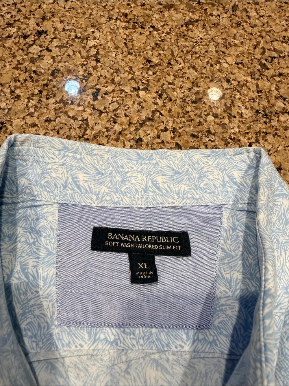 Banana Republic Light Blue Printed Button-Down Shirt